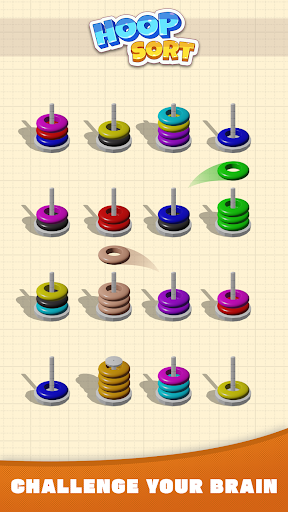 Android application Hoop Sort - Color Ring Puzzle screenshort
