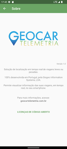 Android application GeoCar Telemetria screenshort