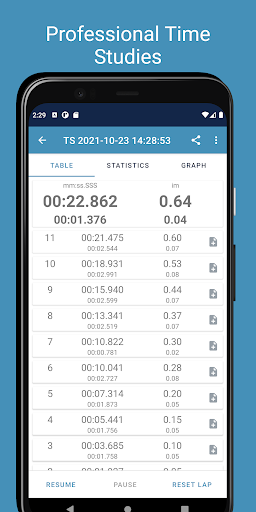 Android application Timestudy Stopwatch screenshort