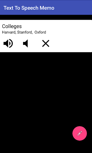 Android application Text To Speech Memo screenshort