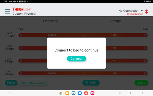 Android application Theralight Mobile Controller screenshort