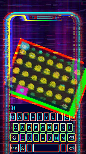 Android application Cool Neon Glitch Keyboard Back screenshort