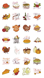 Woodcut Series - Thanksgiving Sticker Pack