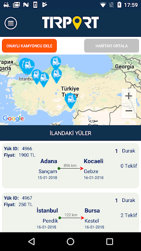 Android application Tırport Kurumsal screenshort