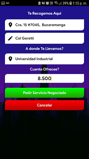 Android application CLIENTE TU TAXI BGA screenshort
