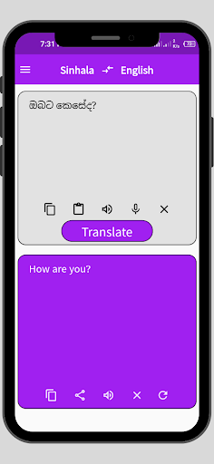 Sinhala to English Translator Screen 2
