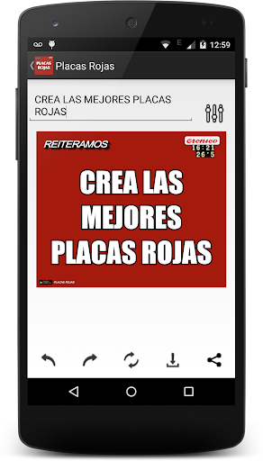 Android application Placas Rojas screenshort