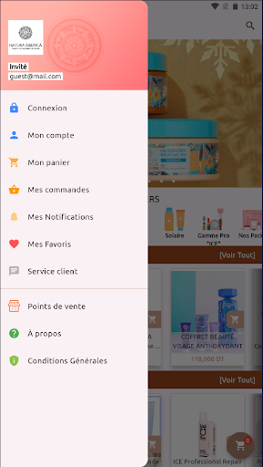 Android application Natura Store screenshort