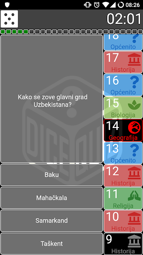 Dice Quiz Screen 3