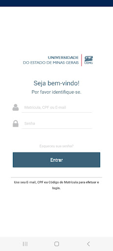 Android application UEMG+ Docente screenshort