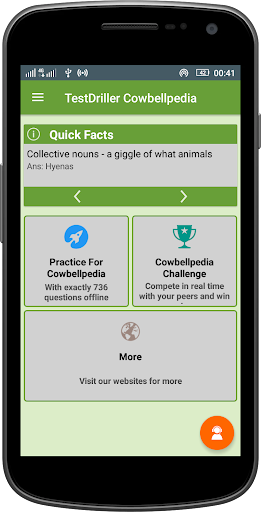 Android application TestDriller Cowbellpedia screenshort