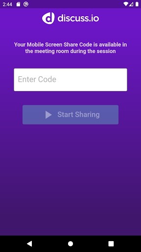 Android application Discuss.io Mobile Screen Share screenshort