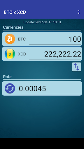 Android application Bitcoin x East Caribbe. Dollar screenshort