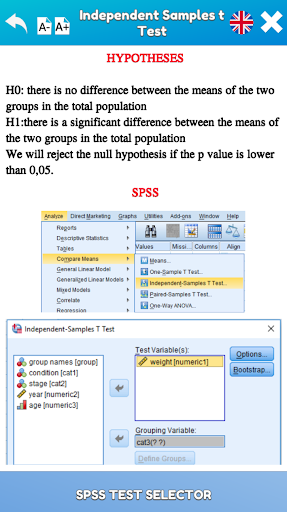 SPSS Test Selector Screen 2