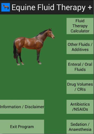 Android application Equine Fluid Therapy + screenshort