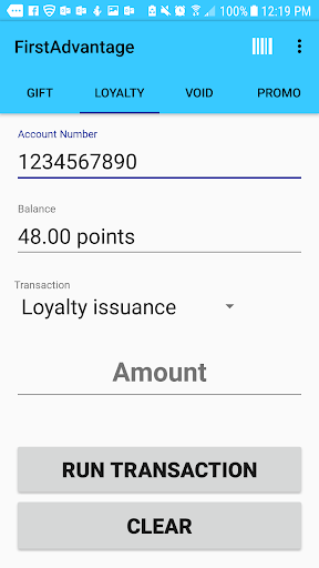 Android application FirstAdvantage Gift & Loyalty screenshort