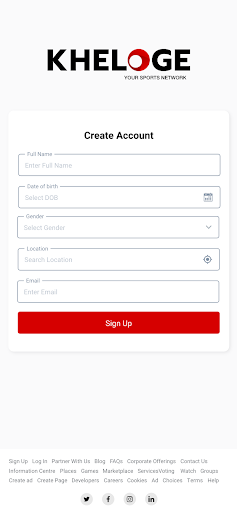 Android application Kheloge |Sports Social Network screenshort