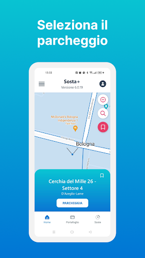 Android application Sosta+ screenshort