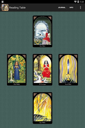 Screenshot of Arthurian Tarot