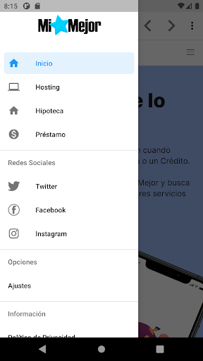 Android application Mi Mejor screenshort