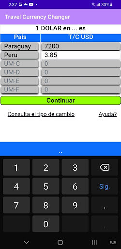 Travel Currency Changer Screen 2