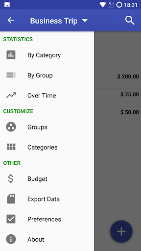 Android application Budget Planner screenshort