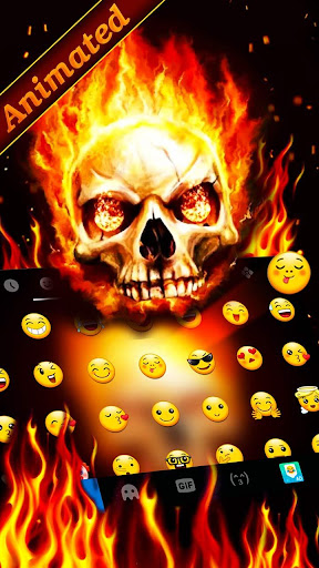Live Fire Skull Keyboard Theme Screen 2