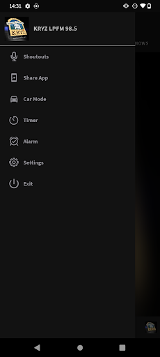 Android application KRYZ LPFM 98.5 screenshort