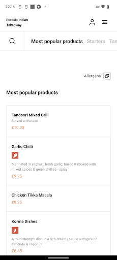 Eurasia Indian Takeaway Screen 3