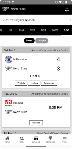 Battlefords North Stars Screen 3