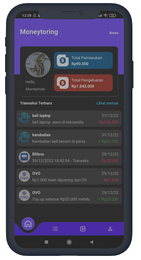 Android application Moneytoring - Catatan Keuangan screenshort