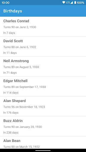 Android application Birthdays (Anniversaires) screenshort