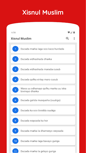 Android application Xisnul Muslim Af-Somali screenshort