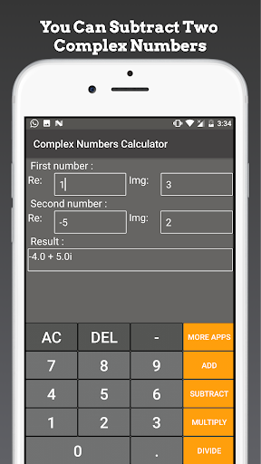 Screenshot of Complex Numbers Calculator