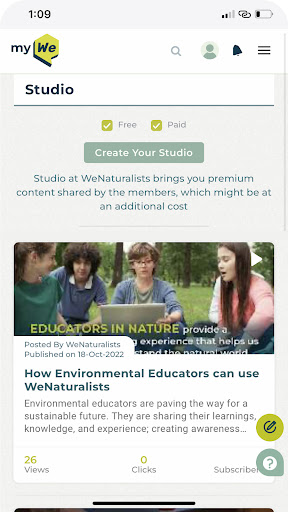Android application myWeNaturalists screenshort