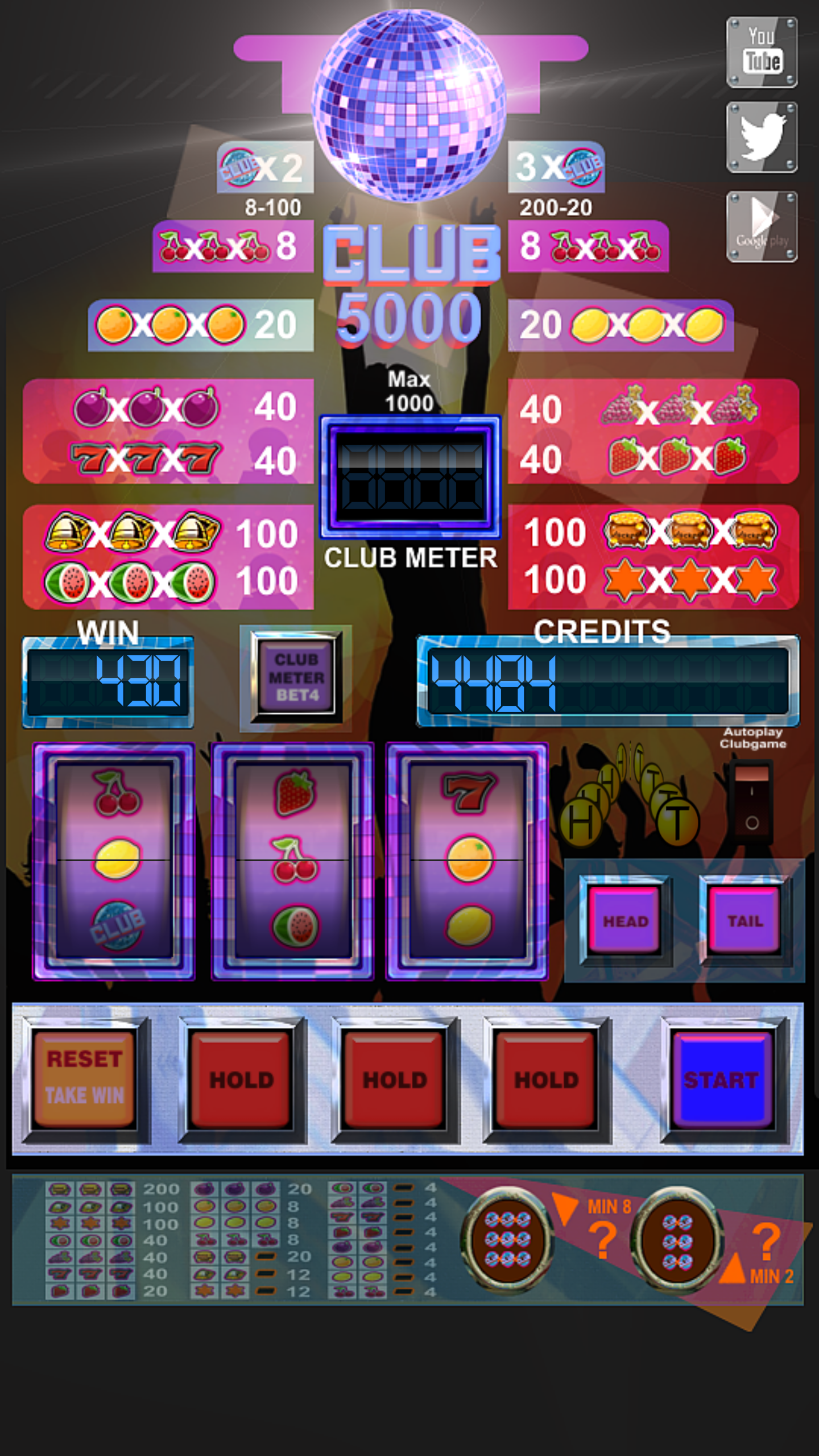 Android application slot machine club 5000 screenshort