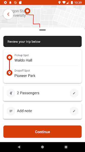 ASOSU SafeRide Screen 2