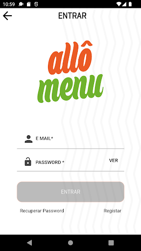 Android application Allô Menu screenshort