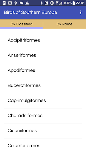 Android application Birds of the Southern Europe screenshort
