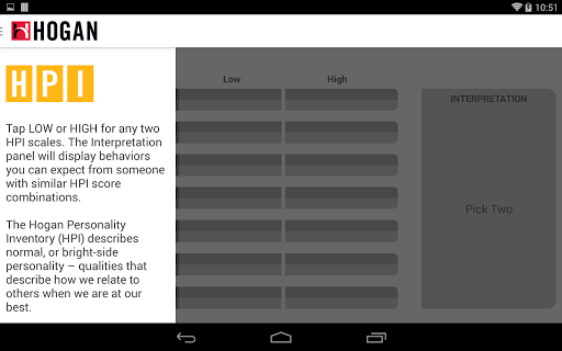Android application Hogan Pick 2 HPI screenshort