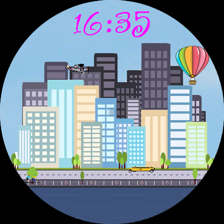 Cartoon city live watchface Screen 3
