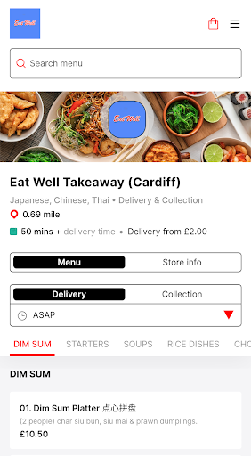 Android application Eat Well Takeaway, Cardiff screenshort