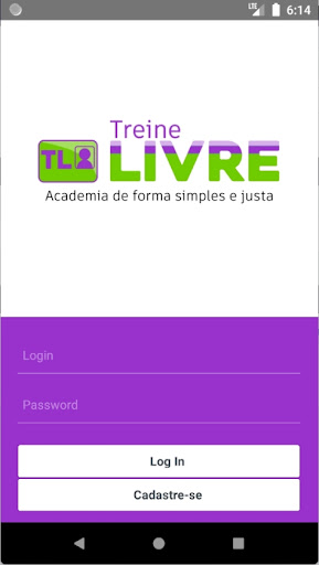 Android application Treine Livre screenshort