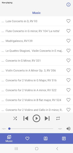 Android application Antonio Vivaldi Music Works screenshort