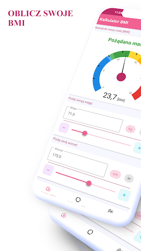 Android application Kalkulator BMI i BFI screenshort
