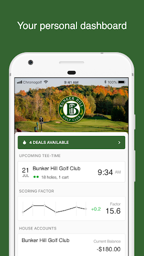 Android application Bunker Hill Golf Club screenshort