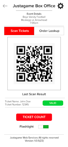 Justagame Tickets Screen 3