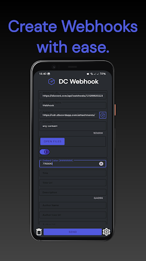Android application DC Webhook - for Discord screenshort