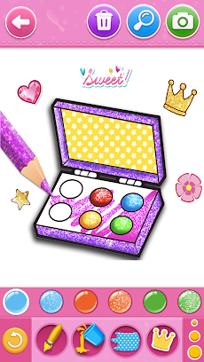 Glitter beauty coloring gameのおすすめ画像1
