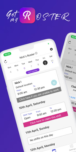 Android application Get My Roster | Shift Planner screenshort